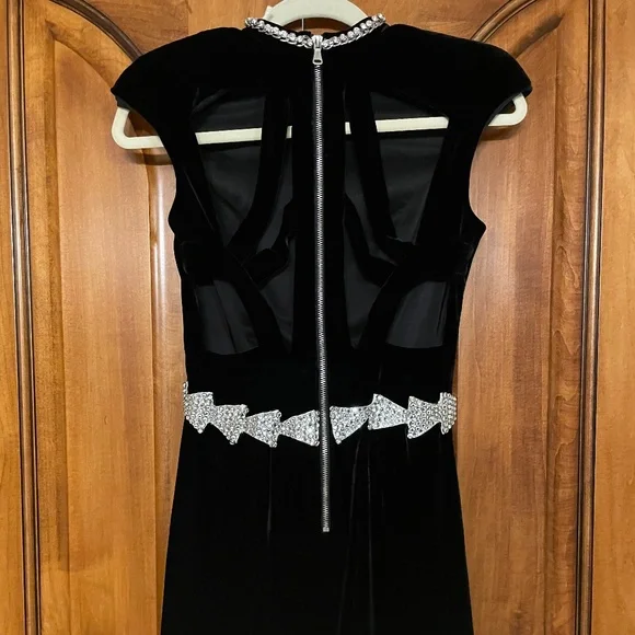 Brand New Sass and Bide Velvet Crystal Embellished Mini Dress - Picture 5 of 7